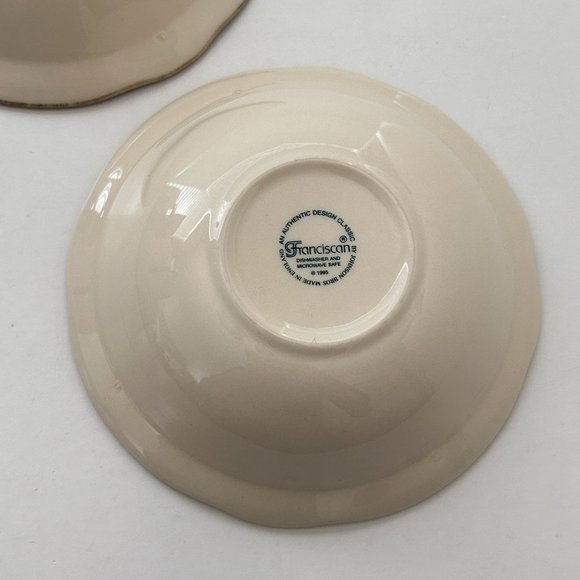Vintage Franciscan Fruit Dessert Sauce Bowl Desert Rose England Backstamp Set 2 - Picture 6 of 9
